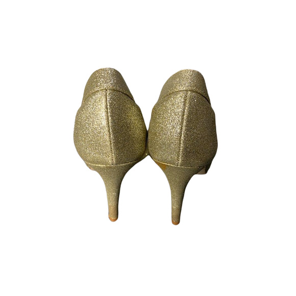 Caparros Womens Gold Glitter Peep-Toe Heels Size 8 - Picture 3 of 8